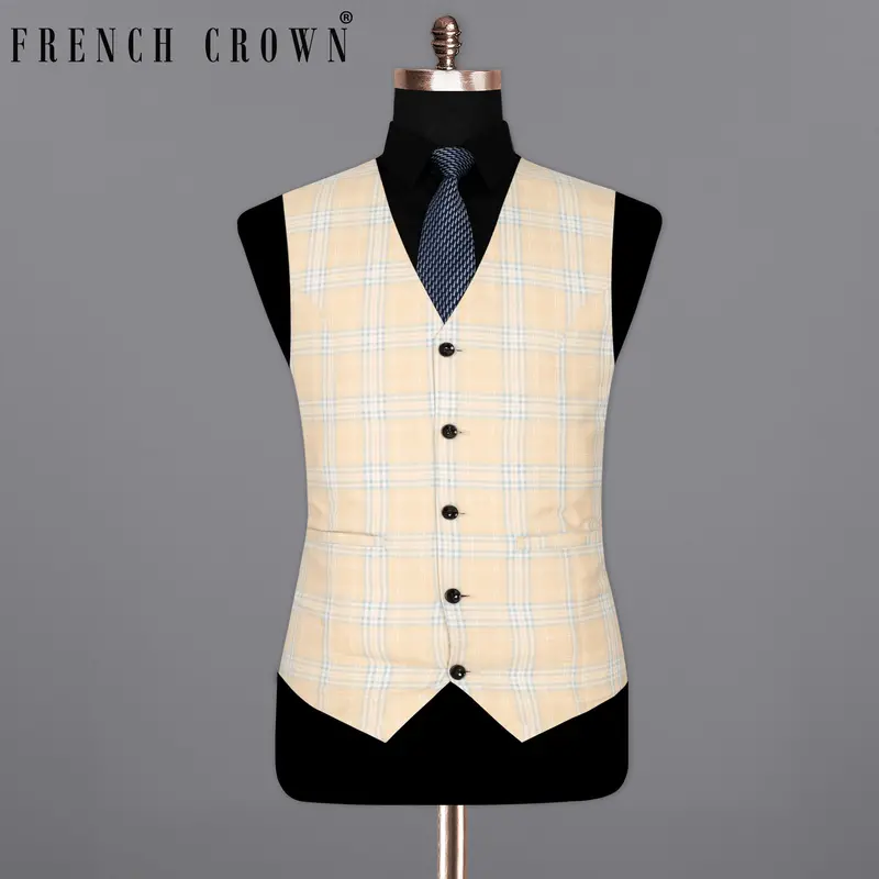 Karry Plaid Wool Rich Waistcoat 1