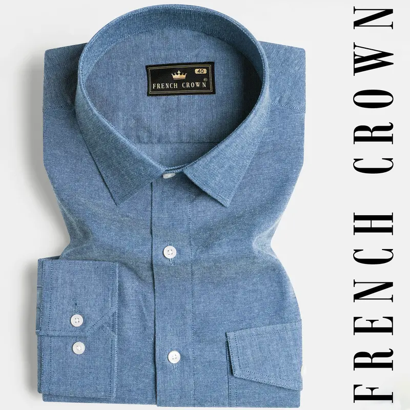 Kashmir Blue Luxurious Linen Shirt 1