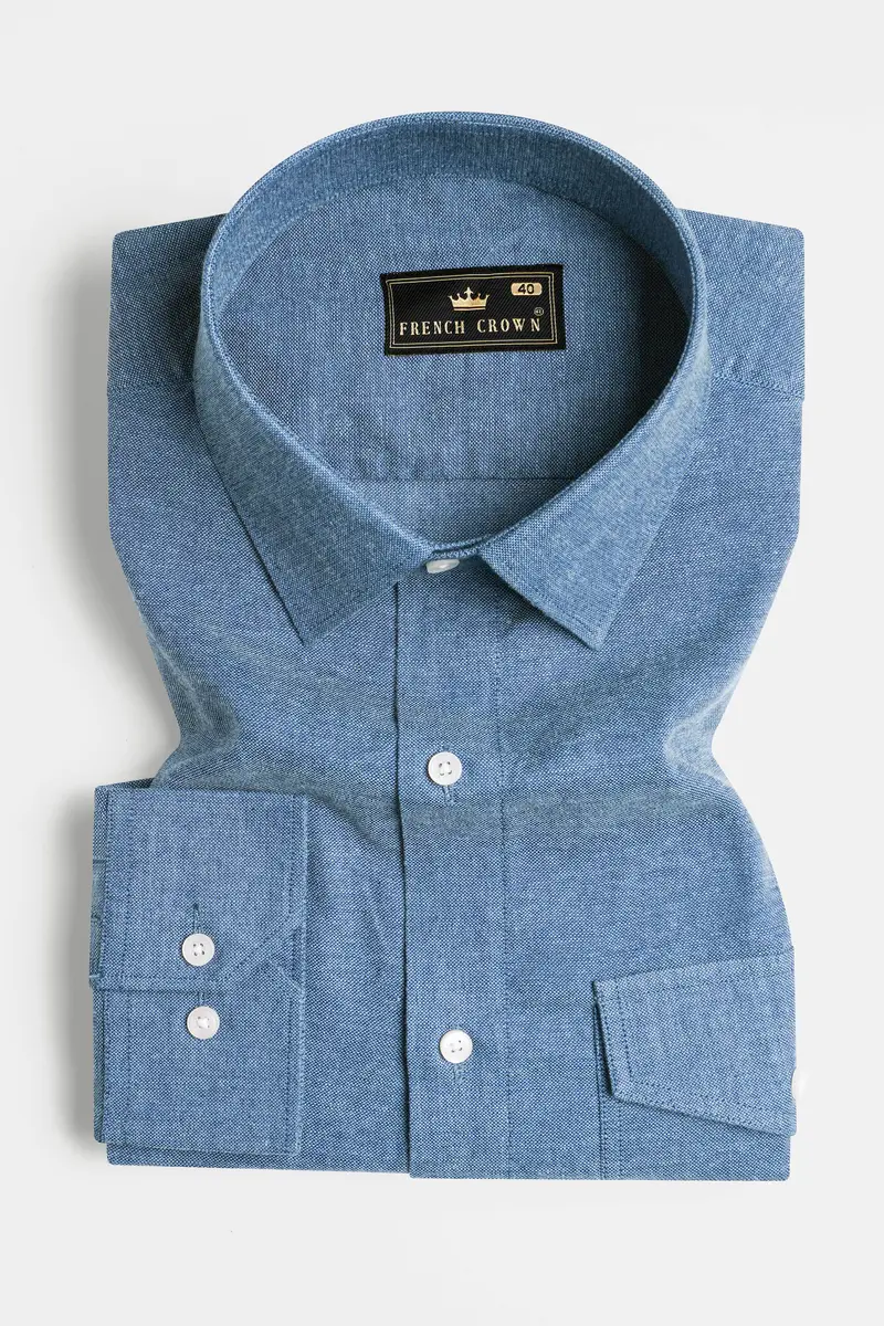 Kashmir Blue Luxurious Linen Shirt 2