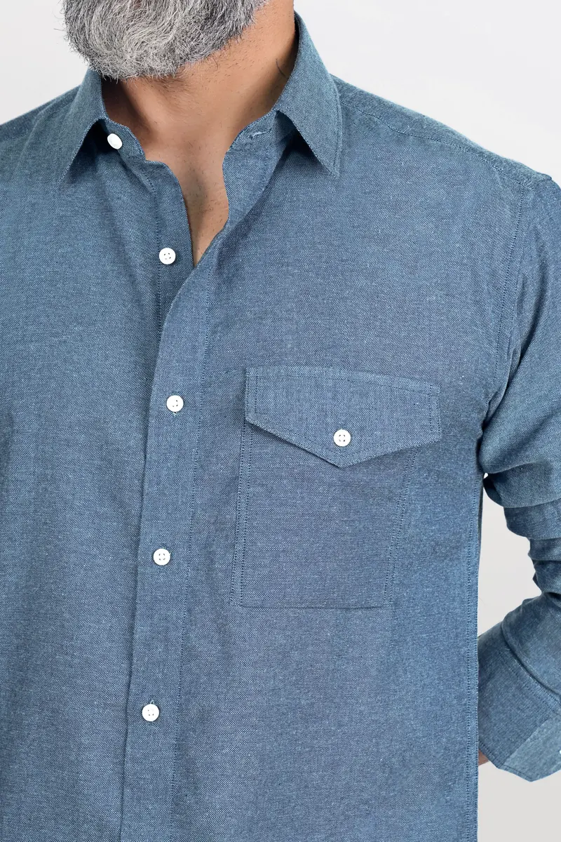Kashmir Blue Luxurious Linen Shirt 6
