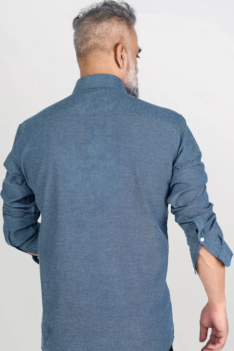 Kashmir Blue Luxurious Linen Shirt 8