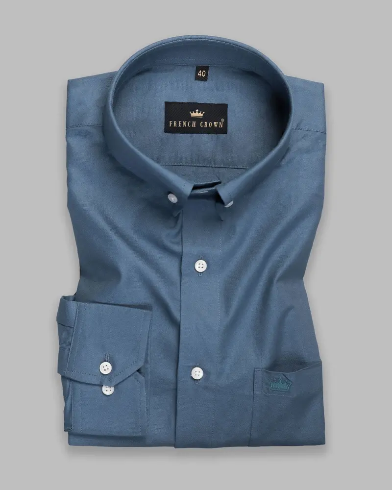 Kashmir Blue Royal Oxford Shirt 3