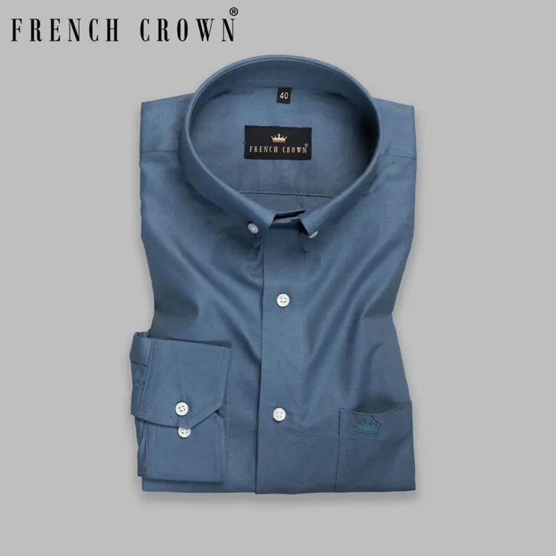 Kashmir Blue Royal Oxford Shirt 9