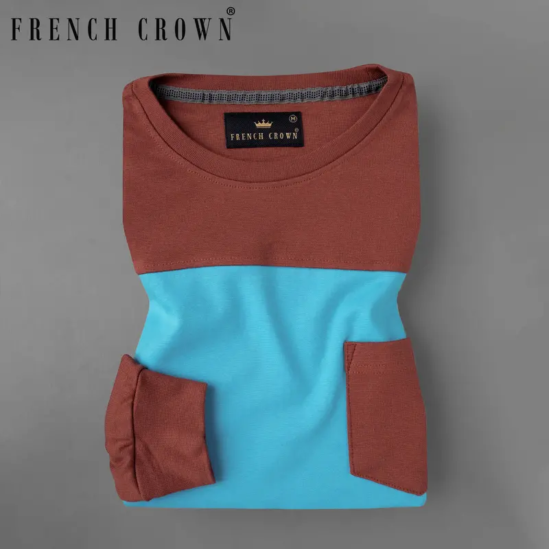 Kenyan Copper And Picton Blue Super Soft Premium Jersey Sweatshirt 1