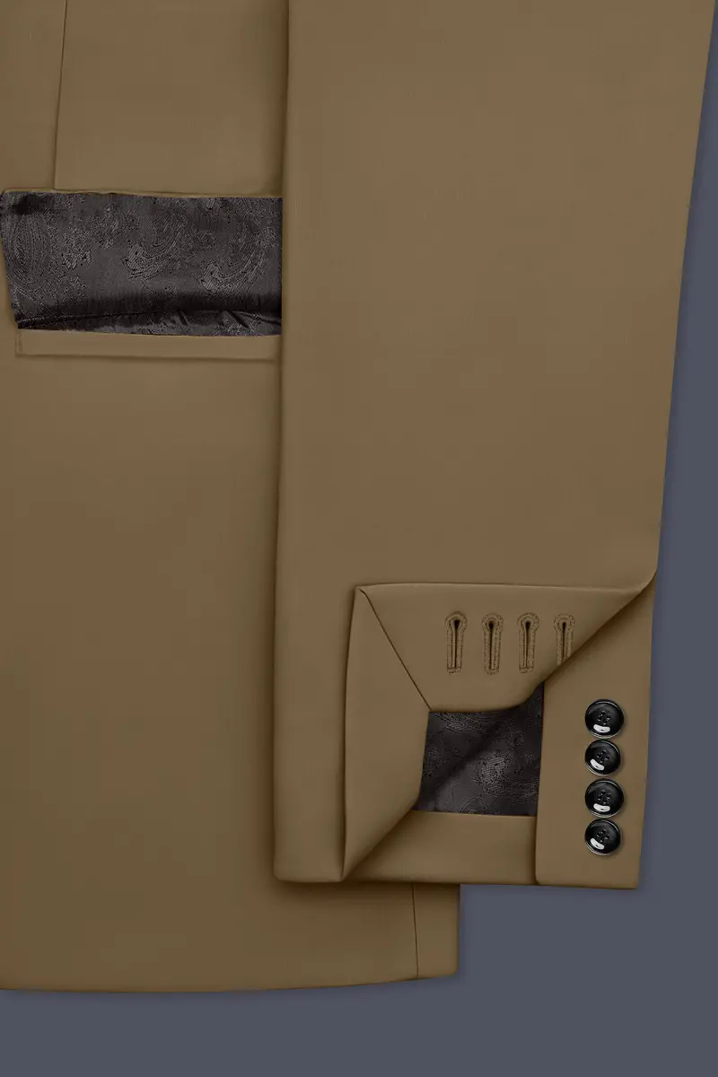 Khaki Brown Single Breasted Blazer 6
