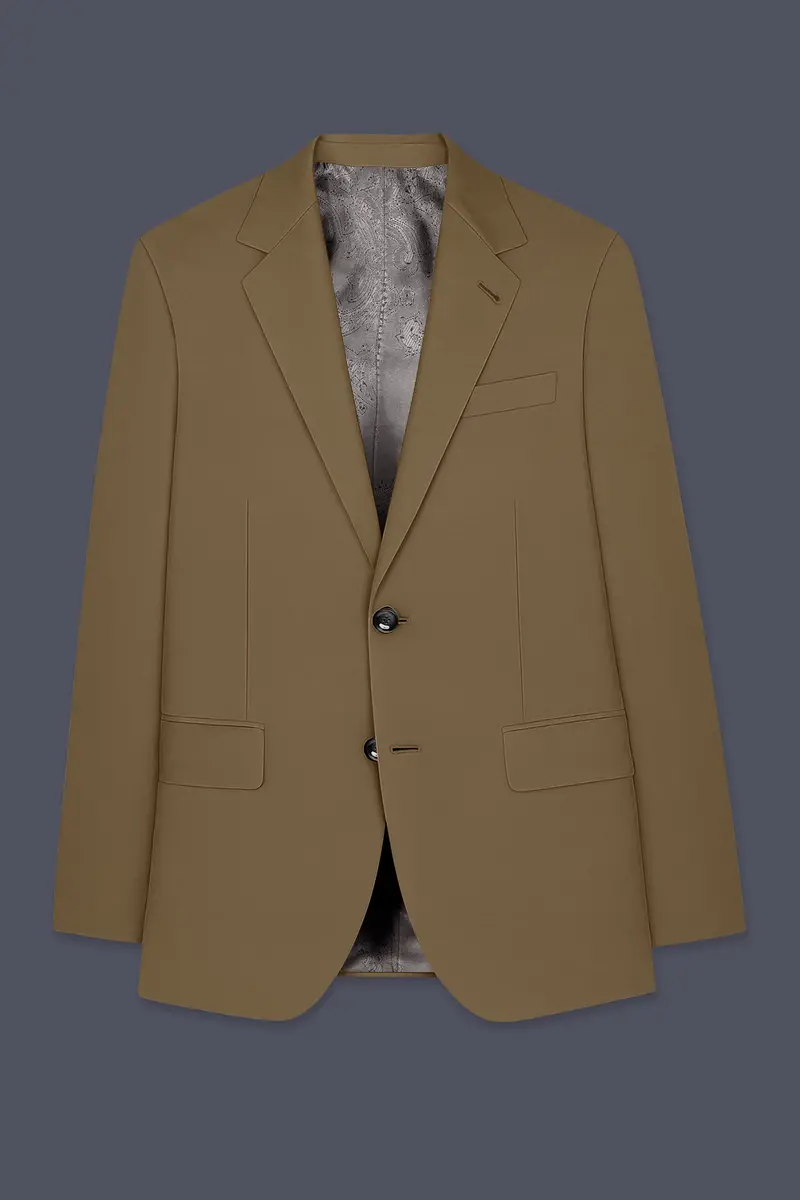 Khaki Brown Single Breasted Blazer 7