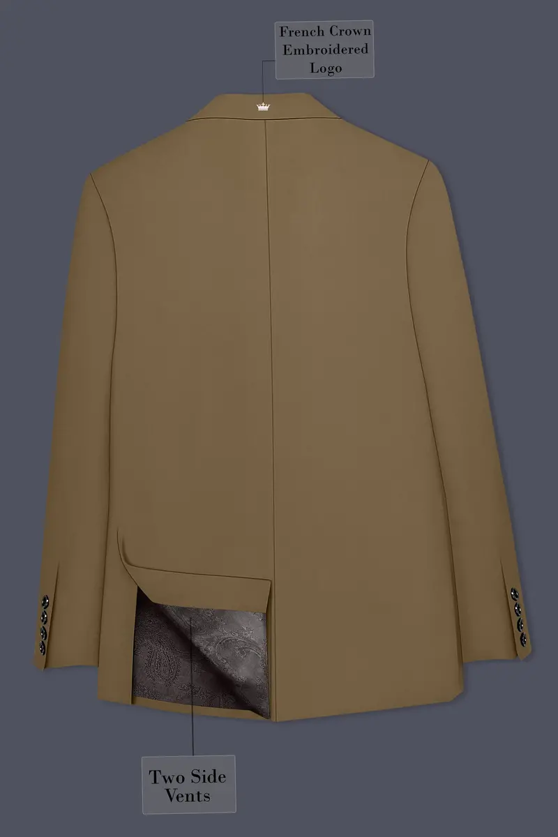 Khaki Brown Single Breasted Blazer 8