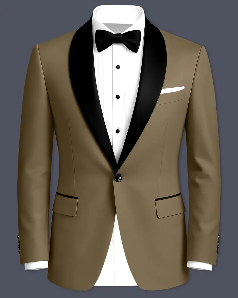 Khaki Brown Tuxedo Blazer 1