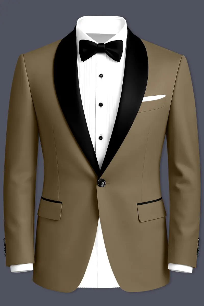Khaki Brown Tuxedo Blazer 2