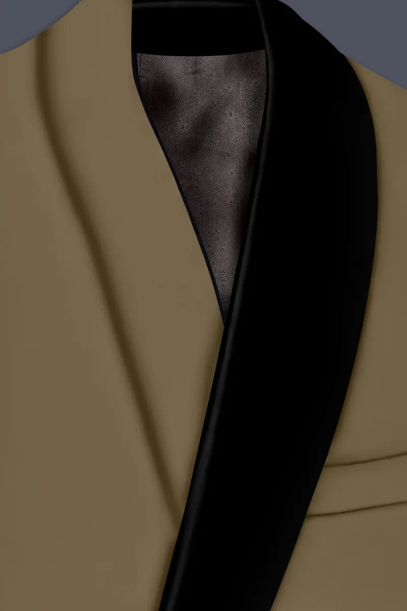 Khaki Brown Tuxedo Blazer 4