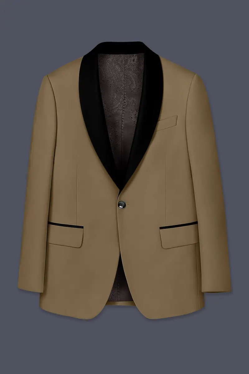 Khaki Brown Tuxedo Blazer 7