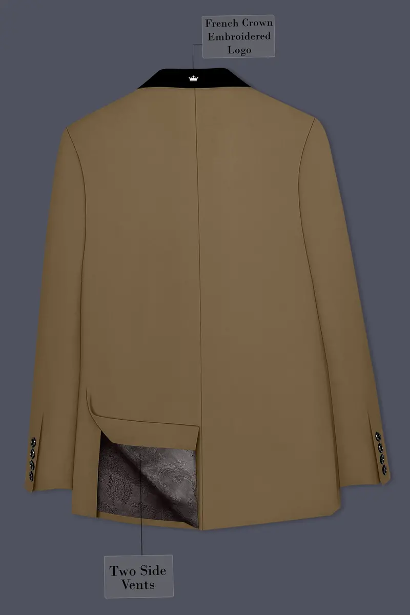 Khaki Brown Tuxedo Blazer 8