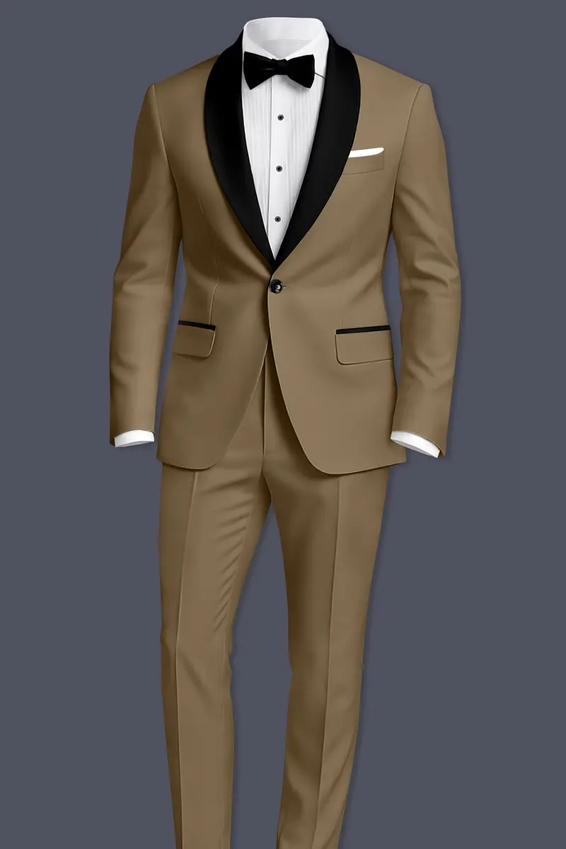 Khaki Brown Tuxedo Blazer 9
