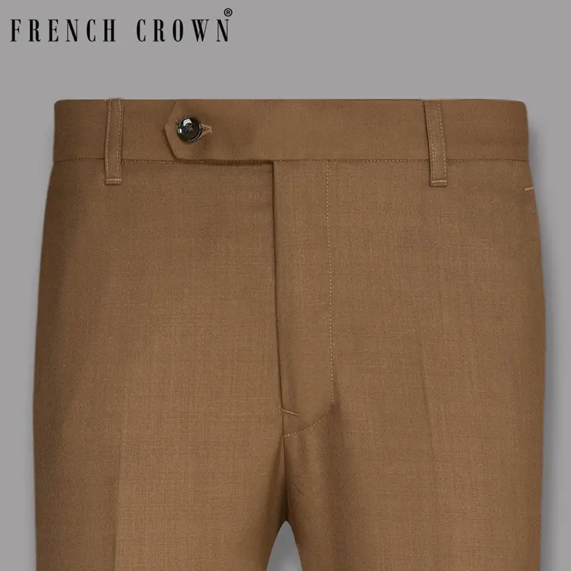 Khaki Wool Rich Pant 1