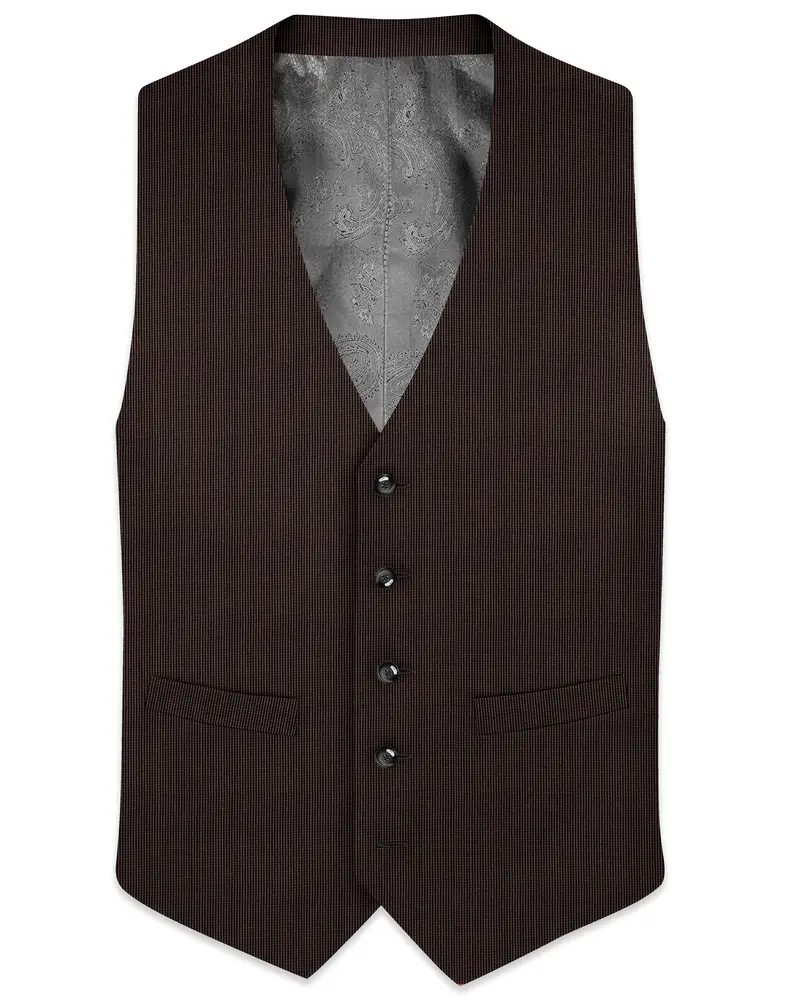 Kilamanjaro Brown Textured Waistcoat 1