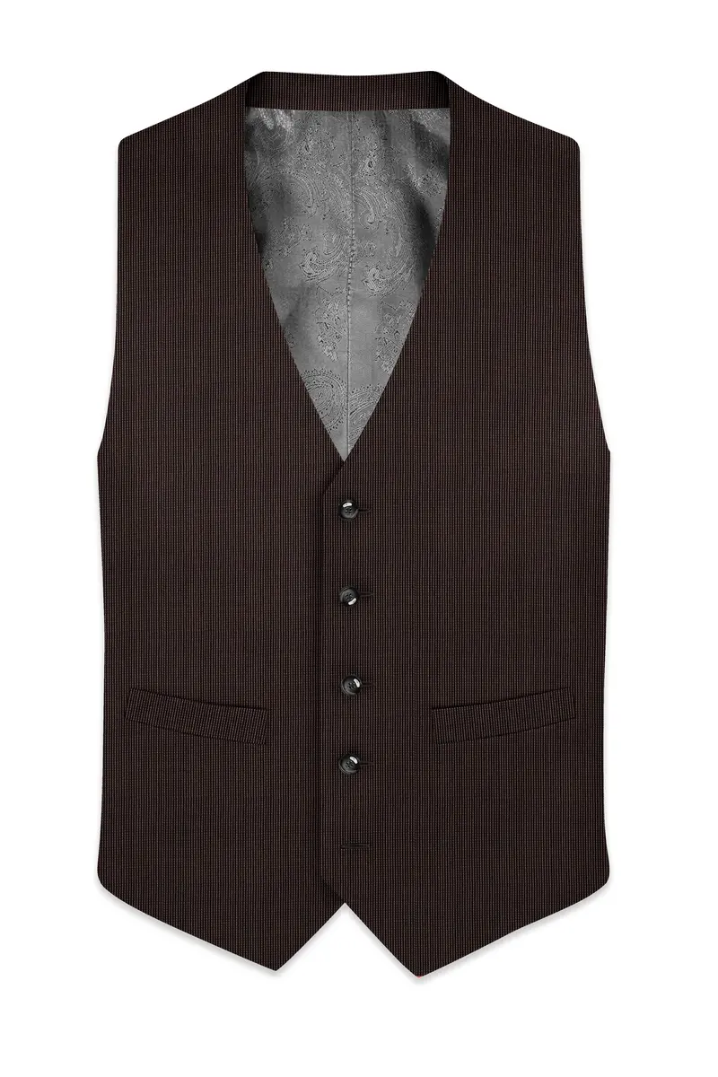 Kilamanjaro Brown Textured Waistcoat 2