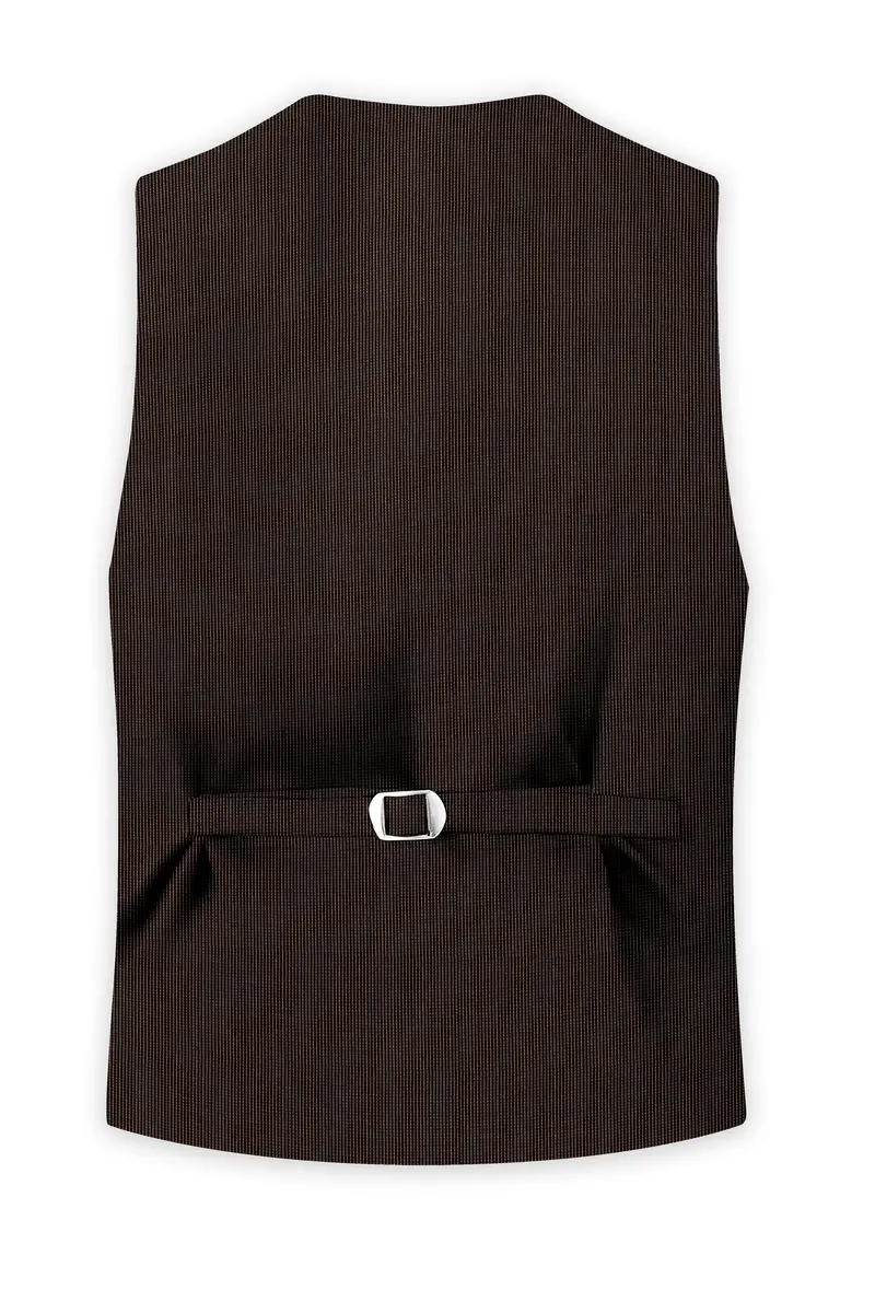Kilamanjaro Brown Textured Waistcoat 4