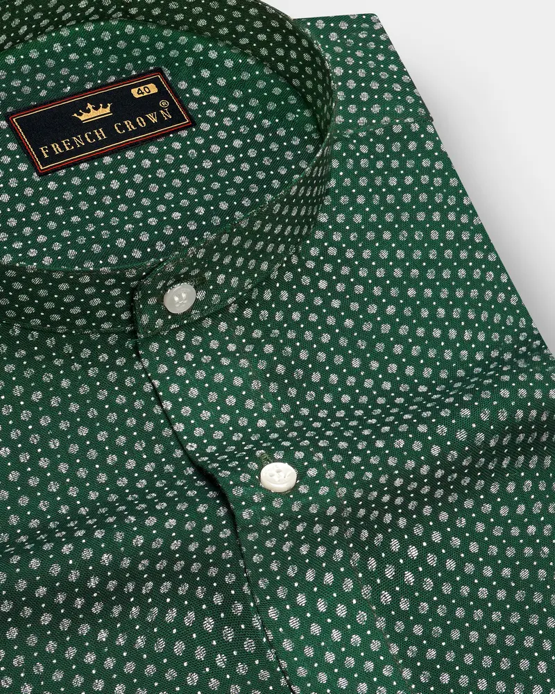 Killarney Green And White Printed Loose Premium Cotton Beachshirt 1