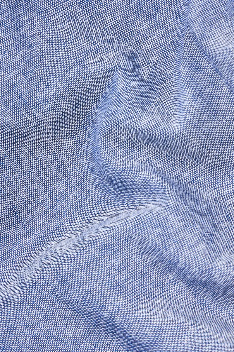 Kimberly Blue Luxurious Linen Button Down Designer Shirt 3