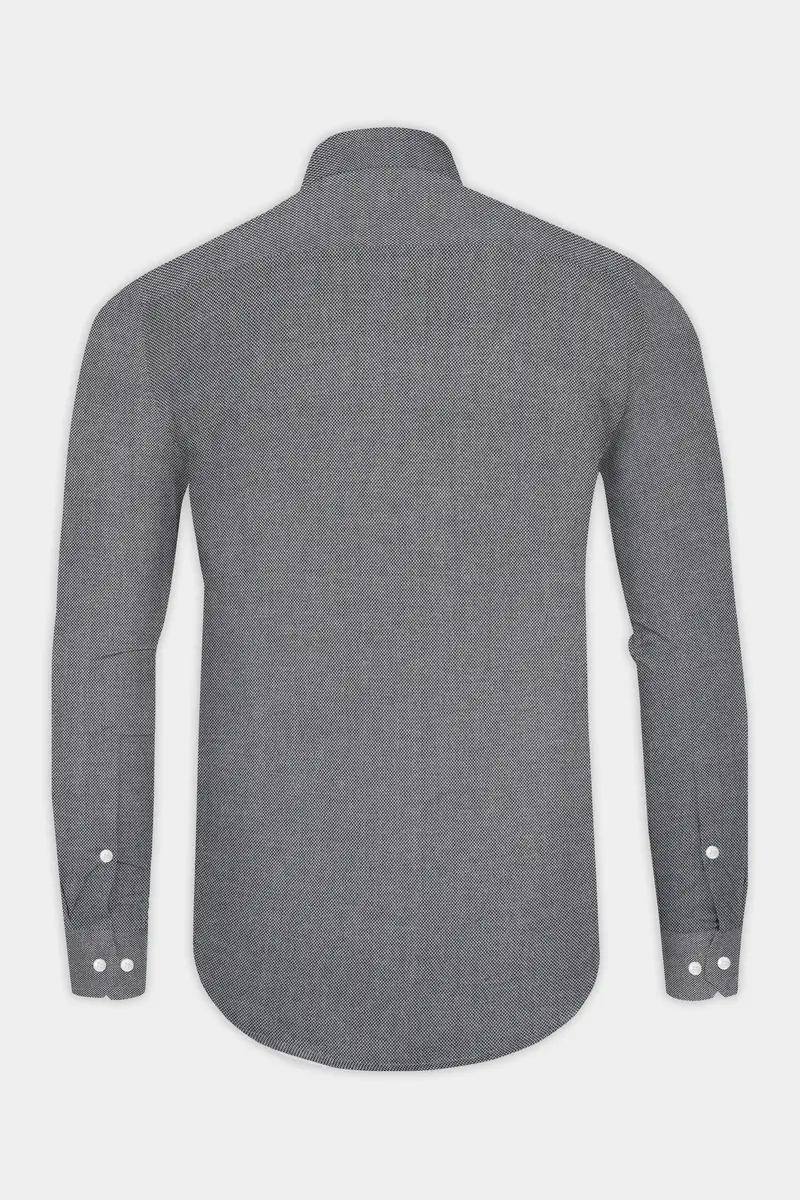 Koala Gray Textured Flannel Premium Cotton Overshirt/Shacket 7