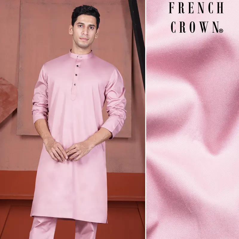 Kobi Pink Subtle Sheen Super Soft Premium Cotton Kurta 1
