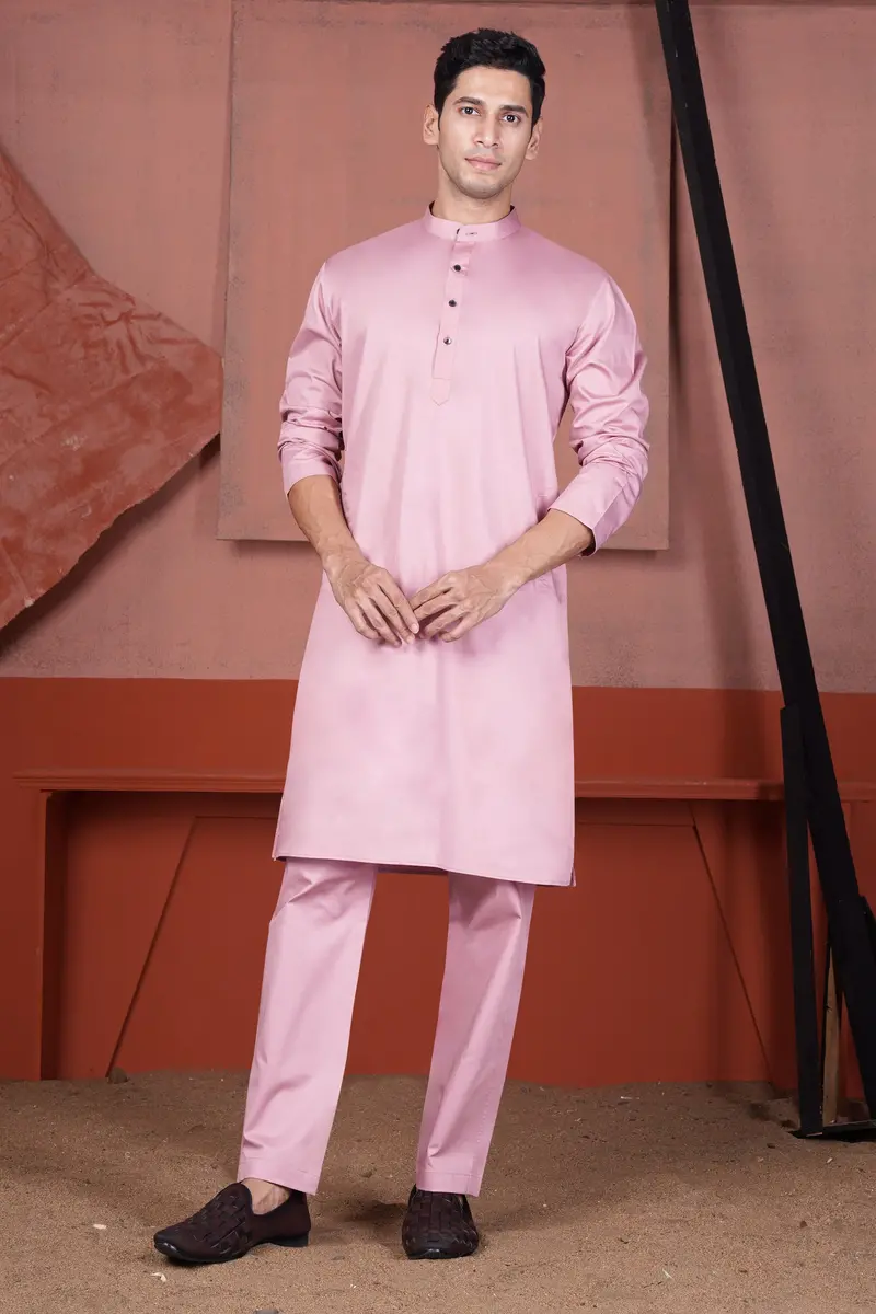 Kobi Pink Subtle Sheen Super Soft Premium Cotton Kurta Set 2