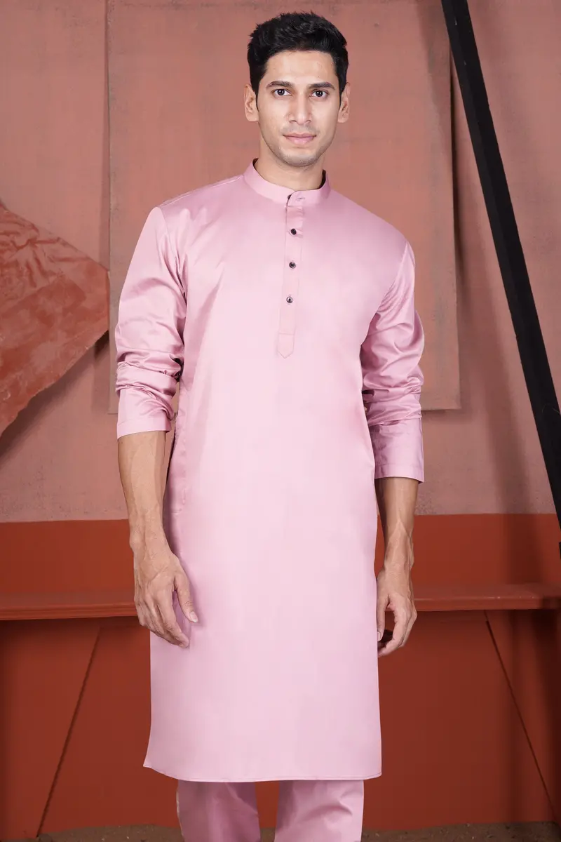 Kobi Pink Subtle Sheen Super Soft Premium Cotton Kurta Set 5