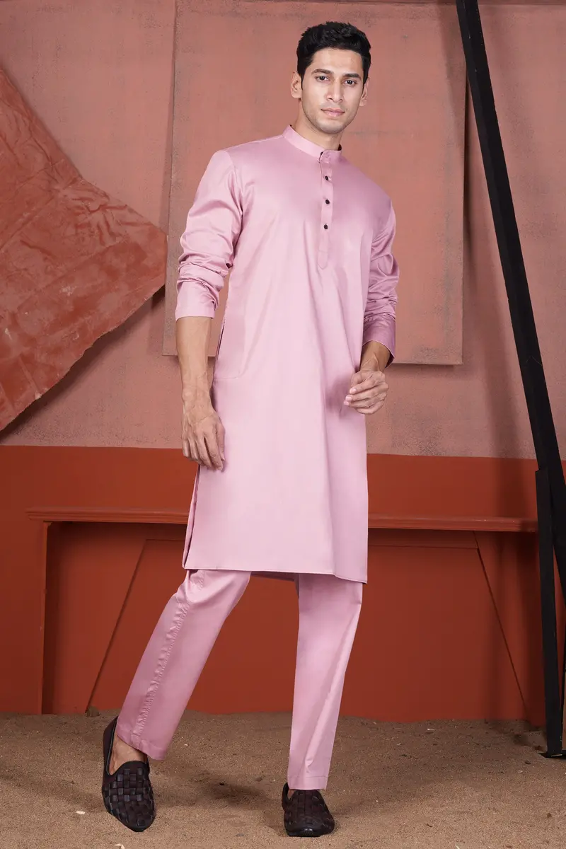 Kobi Pink Subtle Sheen Super Soft Premium Cotton Kurta Set 6