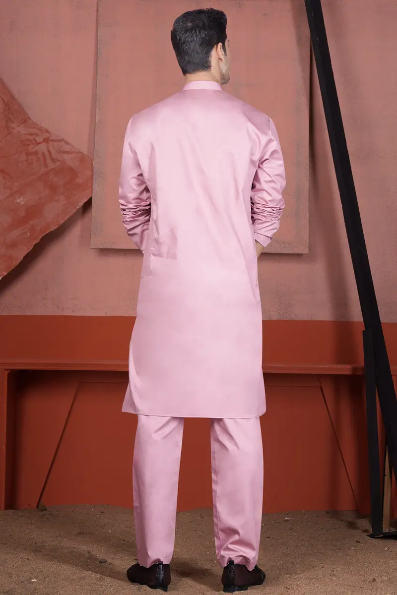 Kobi Pink Subtle Sheen Super Soft Premium Cotton Kurta Set 7