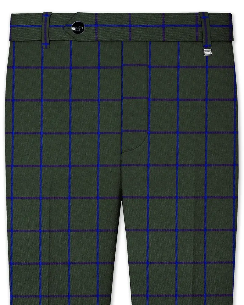 Kombu Green Checkered Pant 1