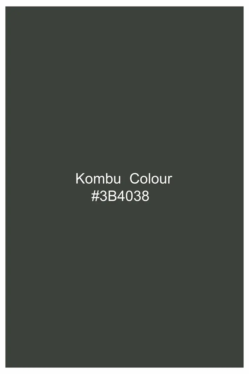 Kombu Green Embroidered Flannel Designer Overshirt 10
