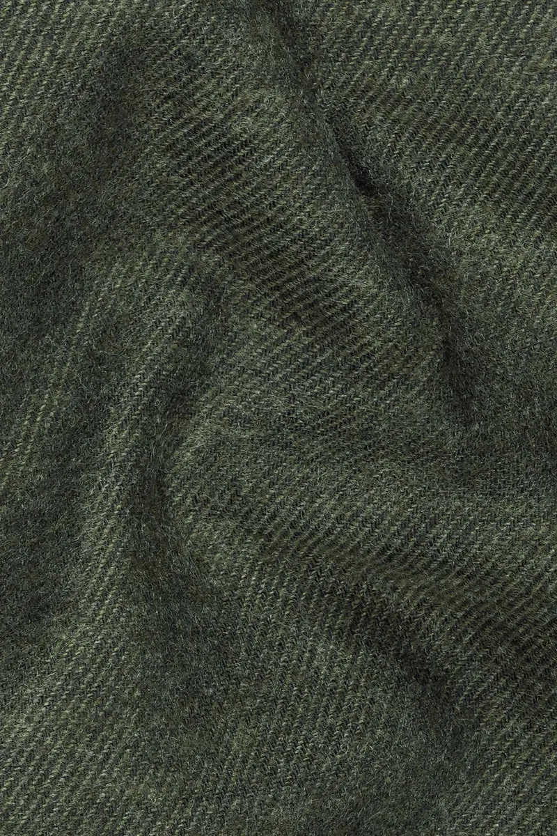 Kombu Green Embroidered Flannel Designer Overshirt 3