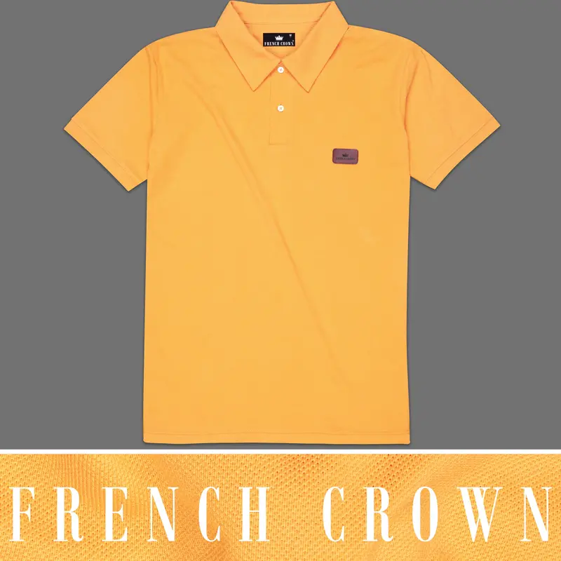 Koromiko Yellow Organic Cotton Mercerised Pique Polo 1