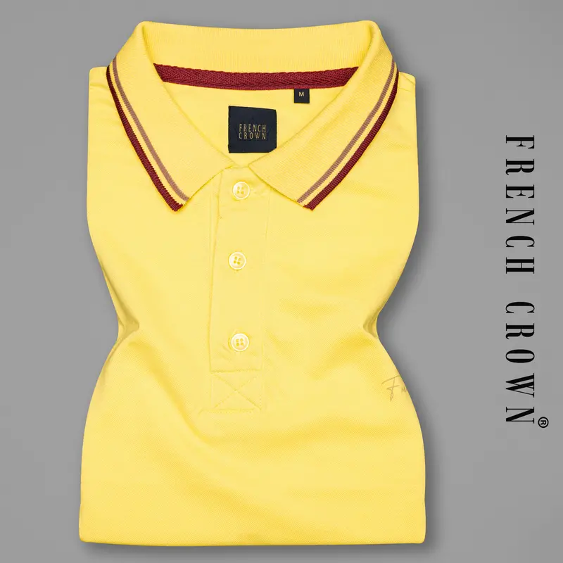 Kournikova Yellow Organic Cotton Mercerised Pique Polo 1
