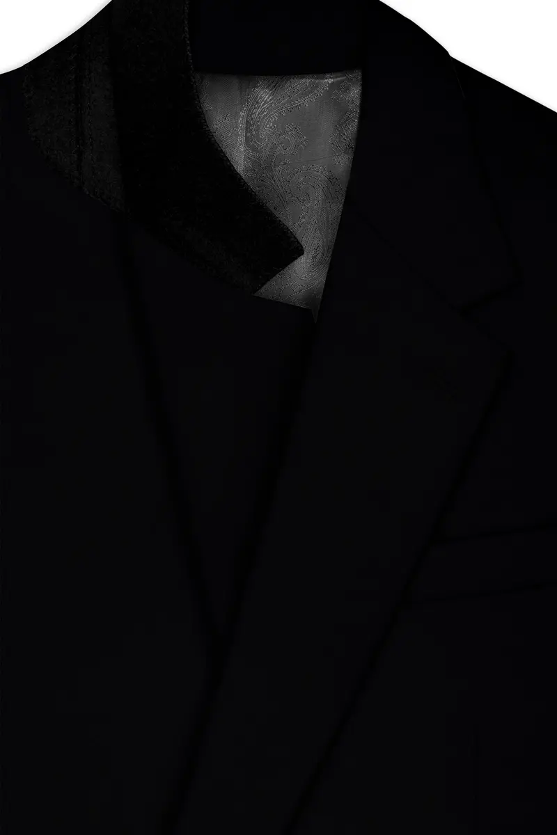 Kuro-Japanese Black 4-Way Stretch Wrinkle-Free Wool Rich Single Breasted Suit 5