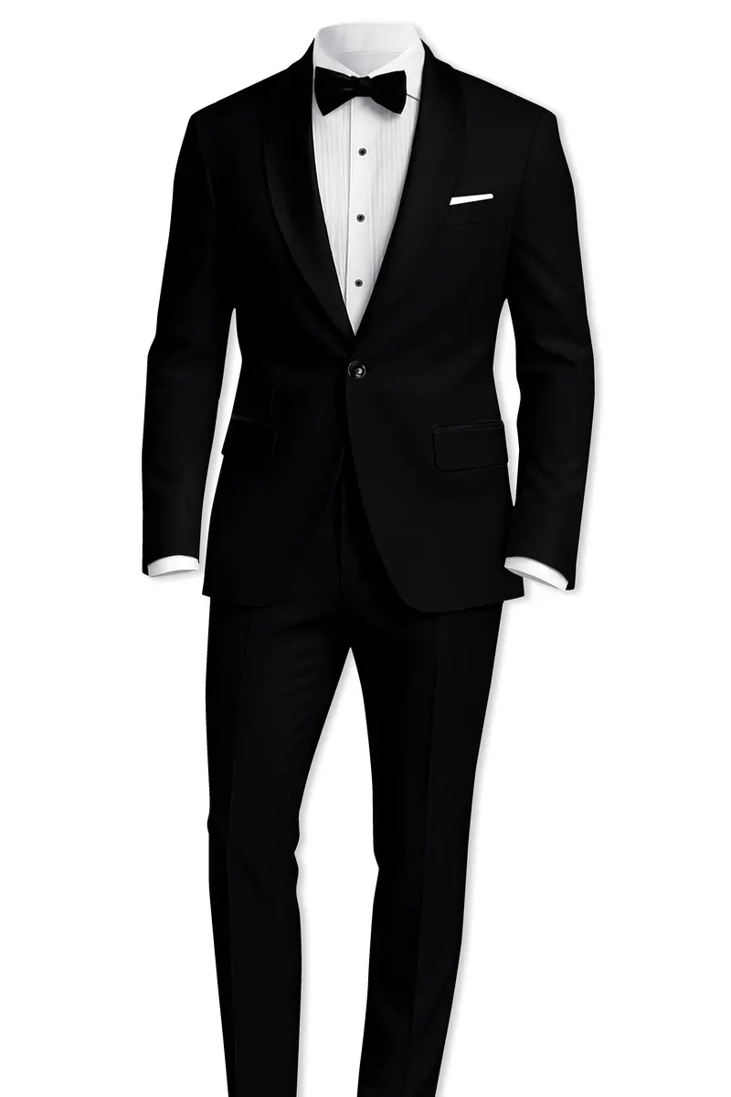 Kuro-Japanese Black 4-Way Stretch Wrinkle-Free Wool Rich Tuxedo Blazer 9