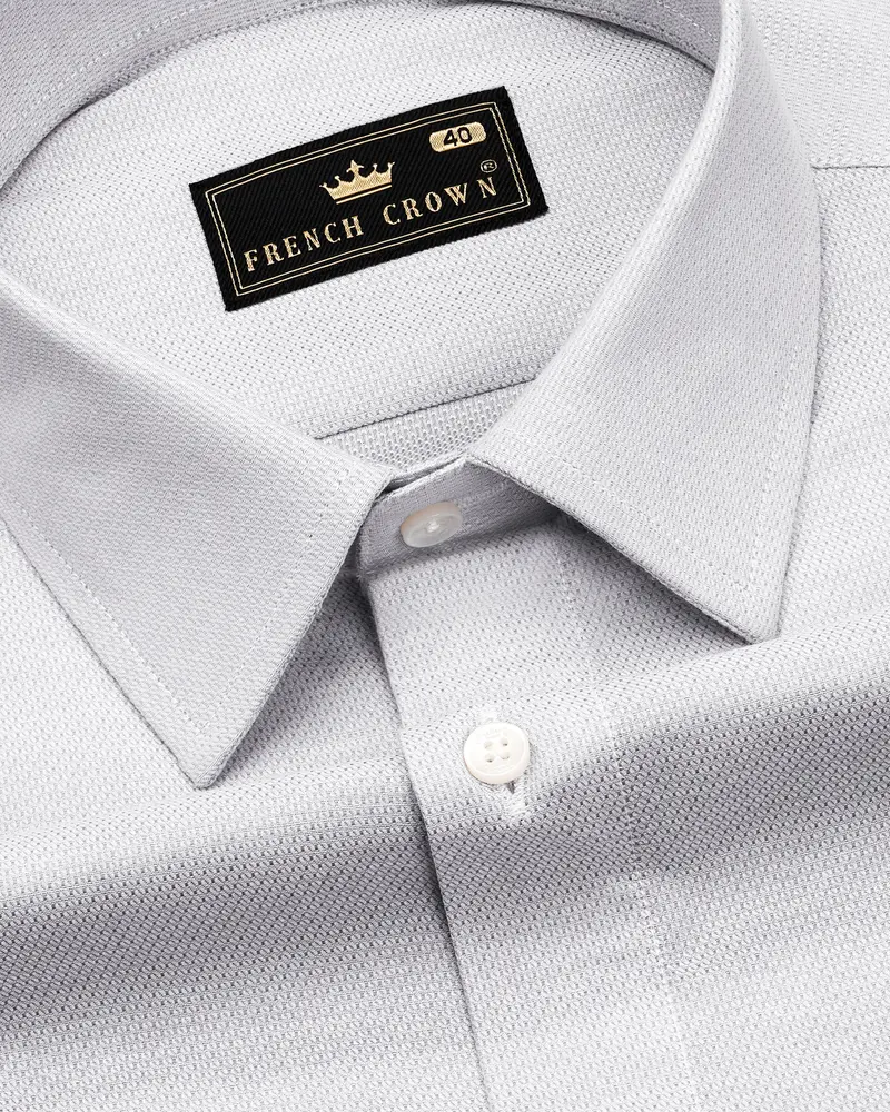 Languid Gray Dobby Textured Premium Giza Cotton Shirt 1