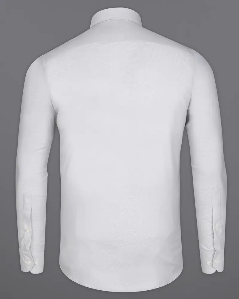 Languid Gray Dobby Textured Premium Giza Cotton Shirt 6