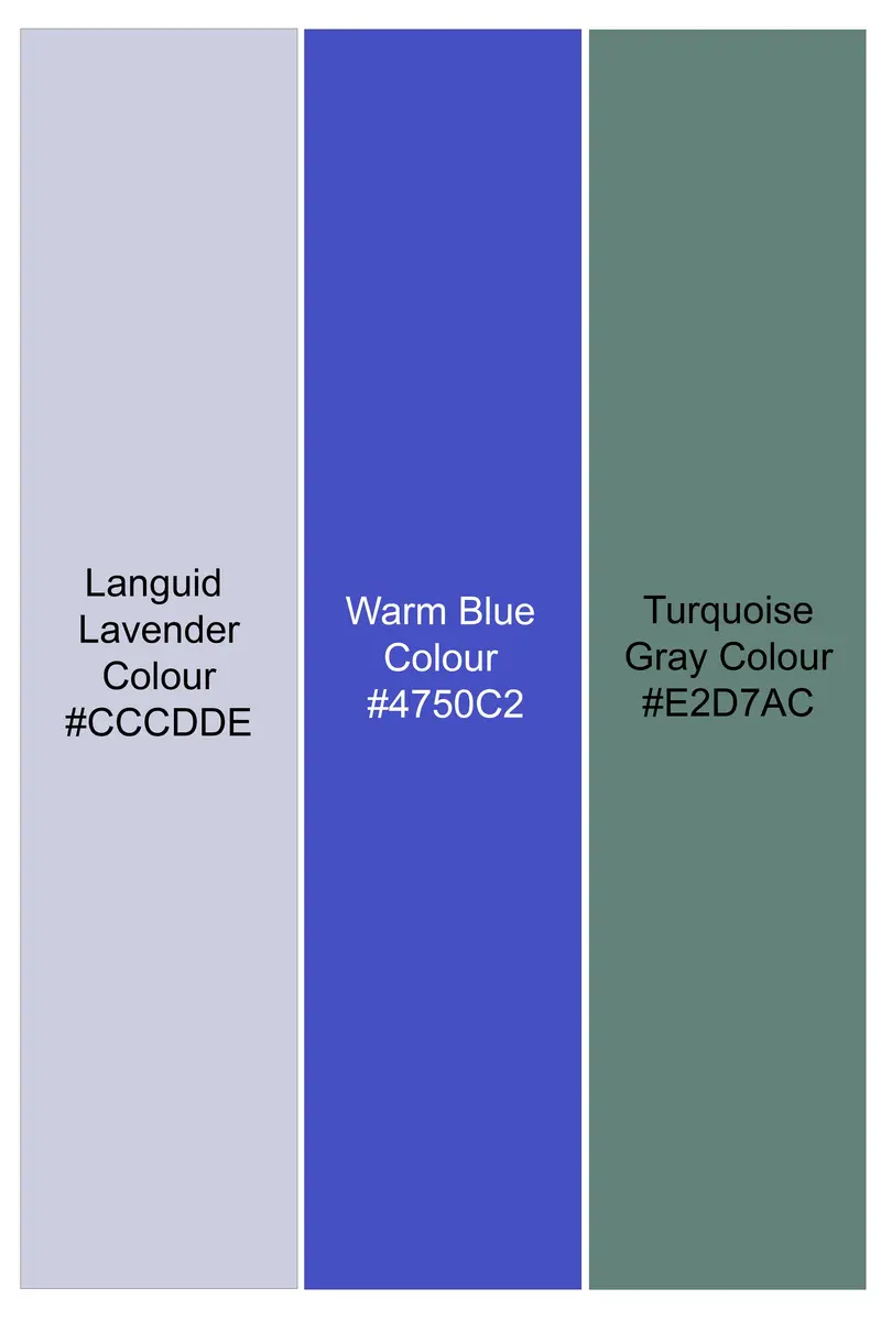Languid Lavender With Warm Blue And Turquoise Gray Striped Oxford Premium Cotton Boxer 7