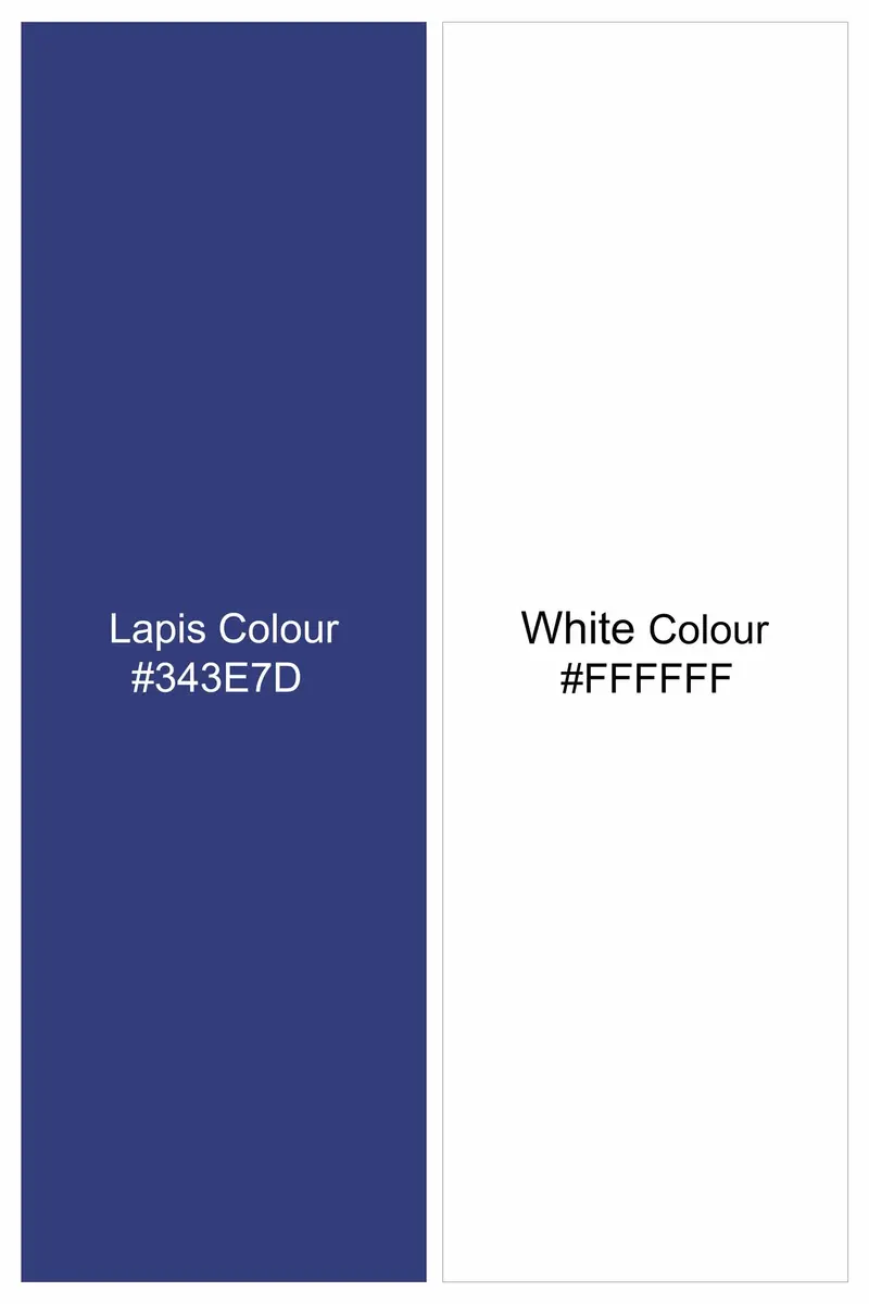 Lapis Blue And White Dots Subtle Sheen Super Soft Premium Cotton Designer Shirt 6
