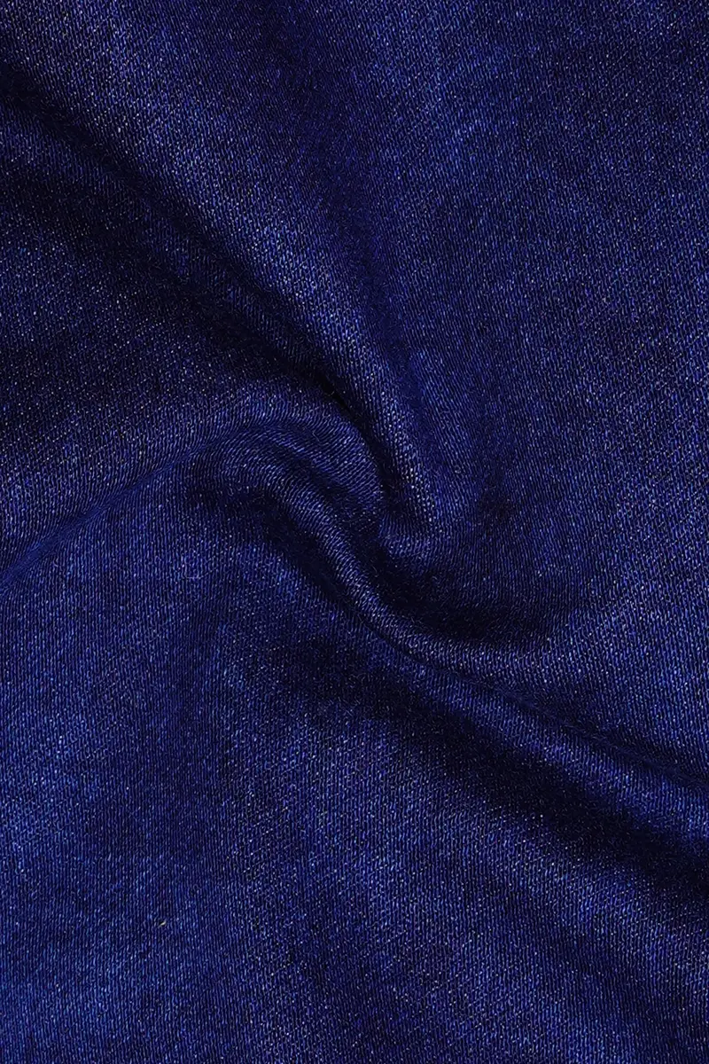 Lapis Blue Rinse Washed Stretchable Denim 3