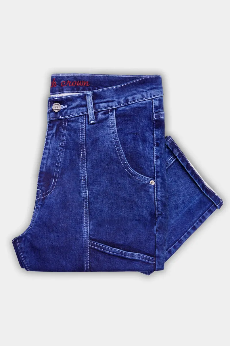 Lapis Blue Rinse Washed Stretchable Denim 5
