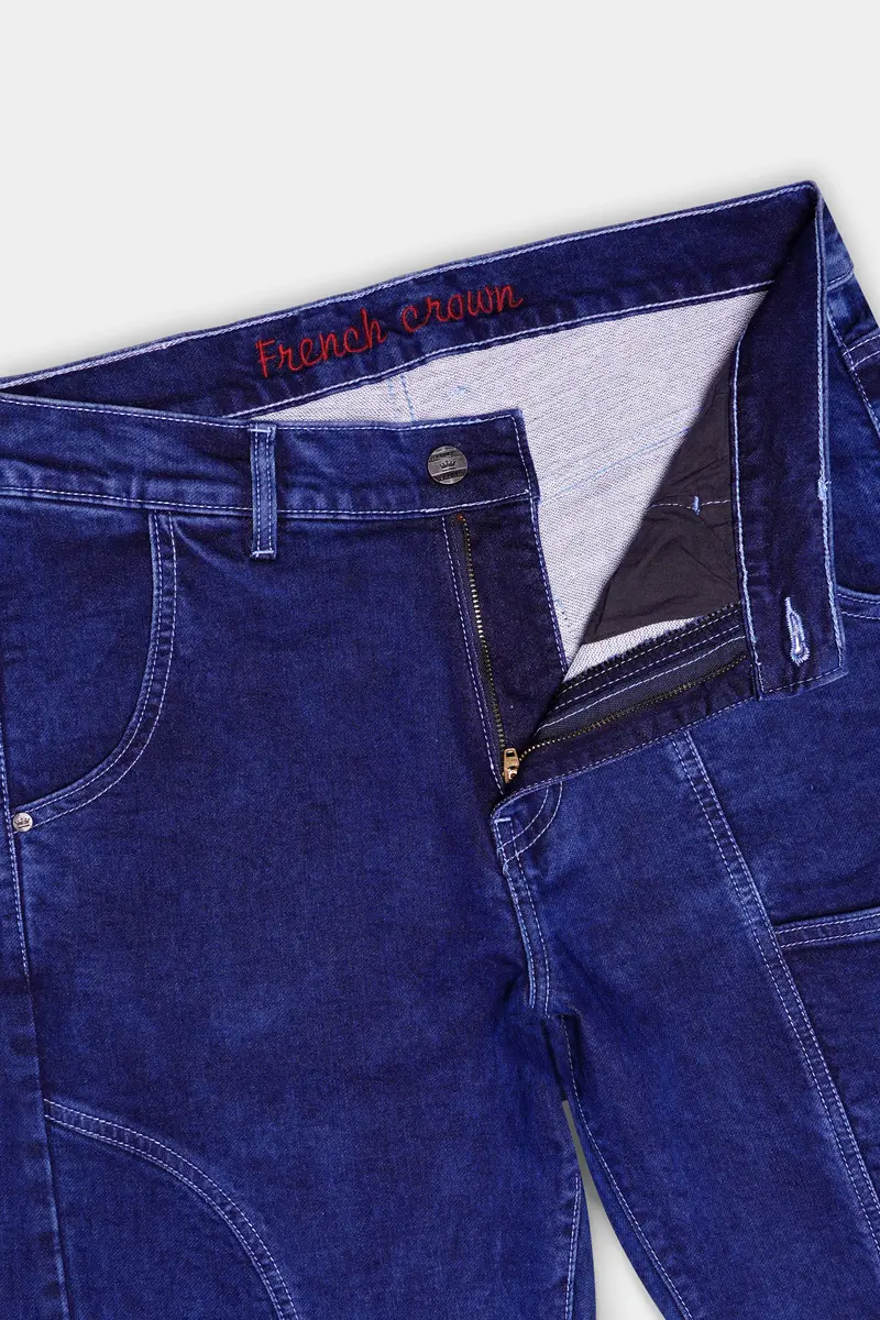 Lapis Blue Rinse Washed Stretchable Denim 6