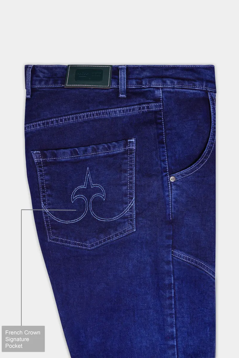 Lapis Blue Rinse Washed Stretchable Denim 7