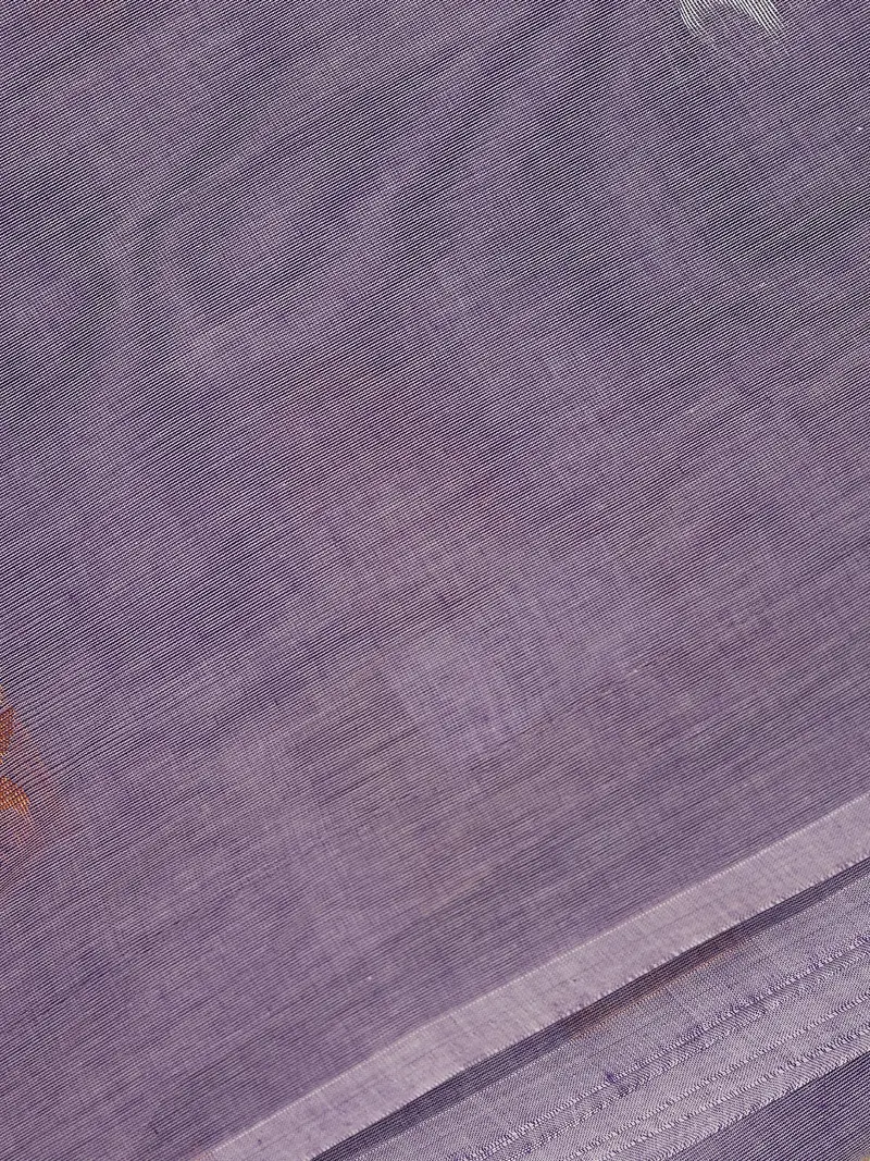 Lavender Leaf Butta Woven Design Cotton Saree 2