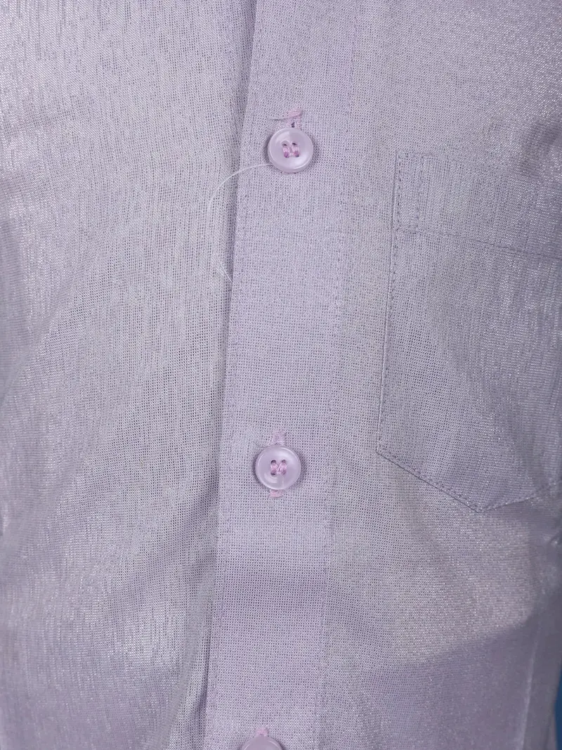 Lavender Silk Dhoti With Matching Half Sleeve Shirt 6