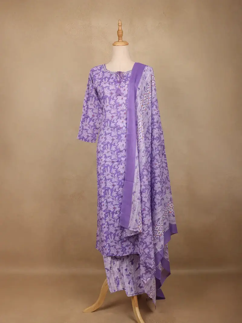 Laver Floral Design Printed Cotton Salwar Suit 1