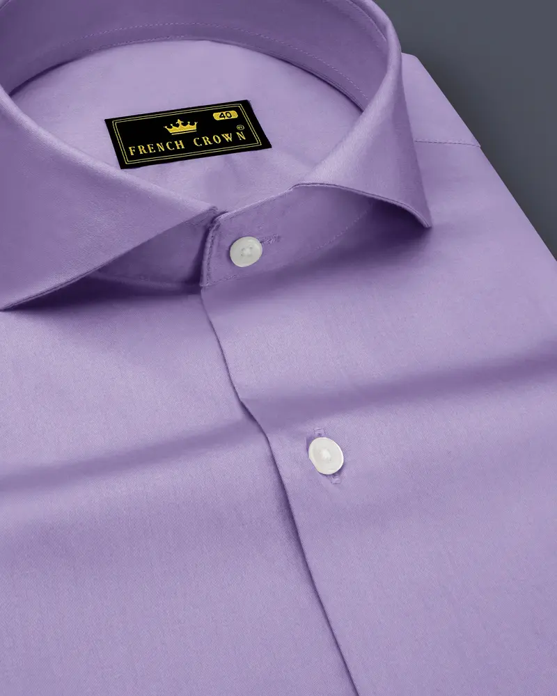 Lavero-Pastel Purple Subtle Sheen Super Soft Premium Cotton Cut Away Collar Dress Shirt 1