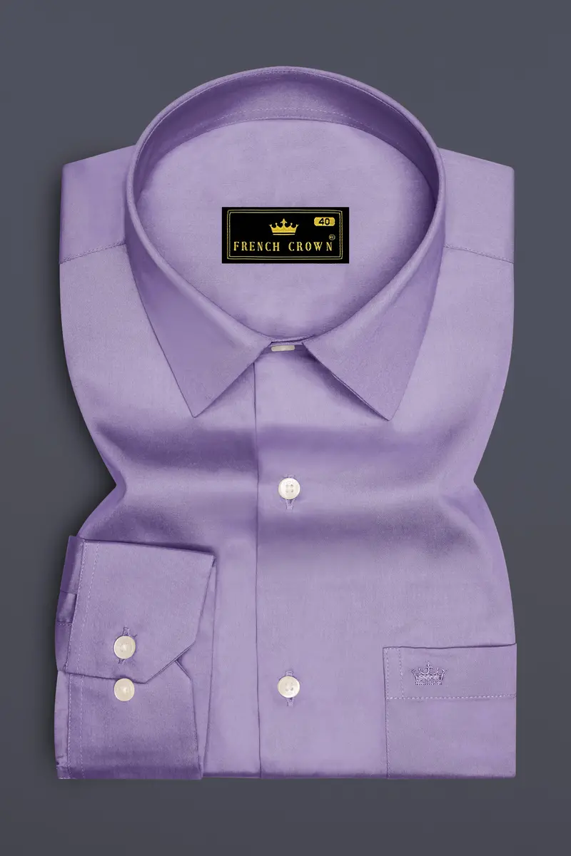 Lavero-Pastel Purple Subtle Sheen Super Soft Premium Cotton Dress Shirt 4