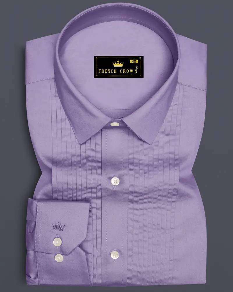 Lavero-Pastel Purple Subtle Sheen Super Soft Premium Cotton Tuxedo Dress Shirt 1